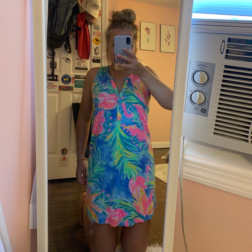Floral Flamingo tank dress Lilly Pulitzer